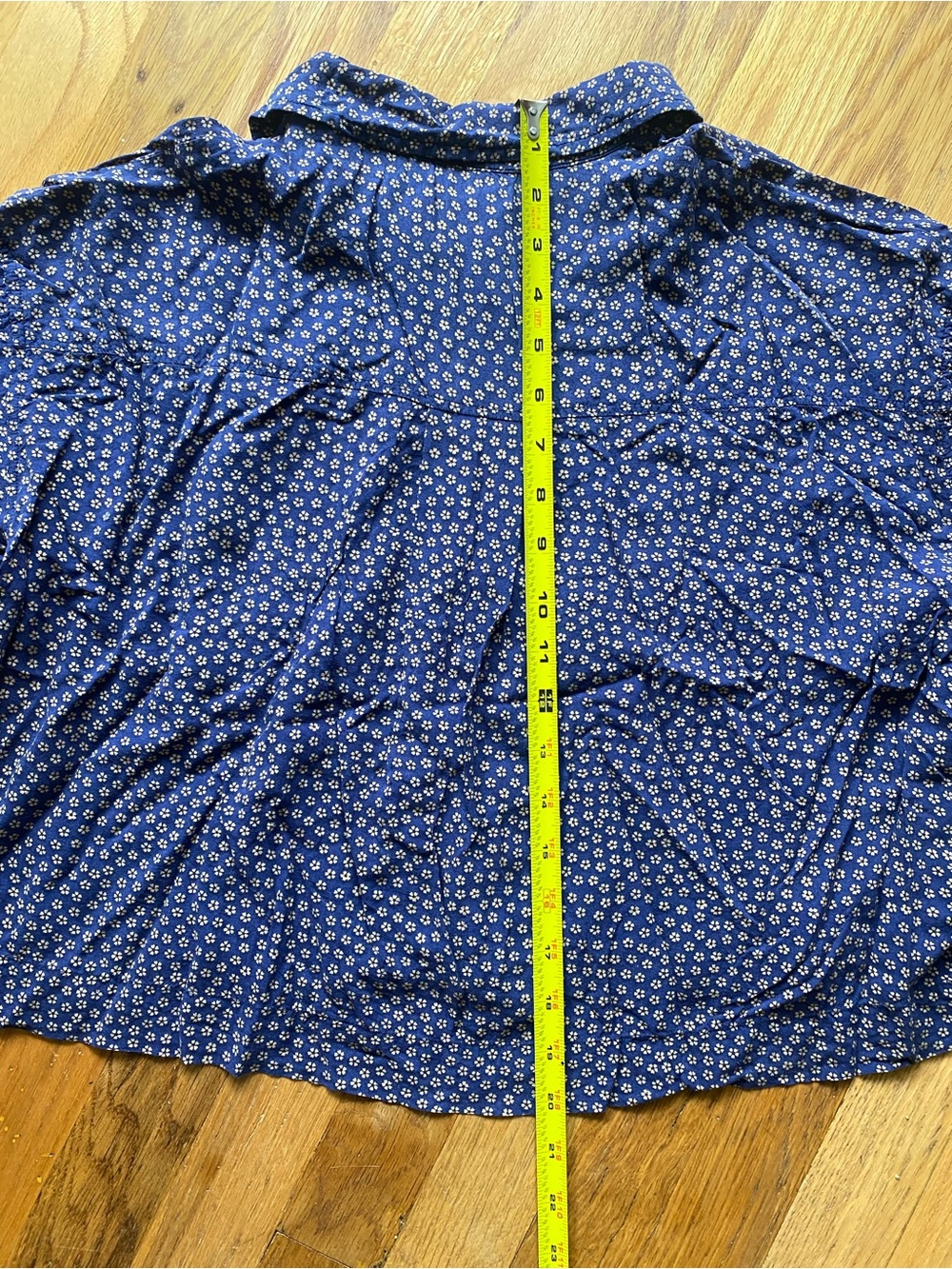 Urban Outfitters Cooperative Johnny Bowling Top, Navy Orange Pattern, size L - Picture 8 of 10